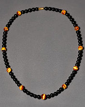 Load image into Gallery viewer, Jewever Starry Sky Tiger Eye/Black obsidian Crystal Necklaces Energy Reiki Healing Gemstone Natural Stone Jewelry for Women Mens Necklace Jewelry Strand