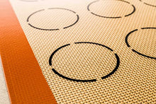 Load image into Gallery viewer, Silpat Perfect Macaron Non-Stick Silicone Baking Mat, 11-5/8" x 16-1/2", Orange