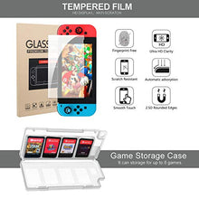 Load image into Gallery viewer, Switch Accessories Bundle, Kit with Carrying Case, Protective Case with Screen Protector, Compact Playstand,Game Case, Joystick Cap, Charging Dock, Grip and Steering Wheel for Nintendo Switch(10-in-1)