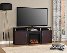 Load image into Gallery viewer, Ameriwood Home Carson Electric Fireplace TV Console for TVs up to 70", Cherry