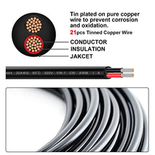 Load image into Gallery viewer, Geosiry Electrical Wire - 20Ft 20AWG Tinned Copper Hookup Wire, 2 Core Flexible Extension Power Cord for Auto,Insulated Stranded Cable for Outdoor Lighting Boat Marine Solar -Black(20AWG 20Ft)