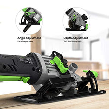 Load image into Gallery viewer, GALAX PRO 20V 4-1/2" Cordless Circular Saw with Laser Guide, Rip Guide, 2 PCS Blades, 3400RPM, Max Cutting Depth 1-11/16"(90°), 1-1/8"(45°)