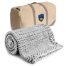 Load image into Gallery viewer, Handmade Chunky Knit Weighted Blanket 15 Pounds, 100% Cotton No Fillers, Breathable, Soft & Calming, All-Season Evenly Weighted Throw (Light Gray)
