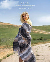 Load image into Gallery viewer, Mexican Blanket | Falsa Blanket | Authentic Hand Woven Blanket, Serape, Yoga Blanket | Perfect Beach Blanket, Navajo Blanket, Camping Blanket, Picnic Blanket, Saddle Blanket, Car Blanket (Sand)