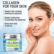 Load image into Gallery viewer, Collagen Cream - Anti Aging Face Moisturizer - Day & Night - Made in USA - Natural Formula with Hyaluronic Acid & Vitamin C - Cleanse, Moisturize, and Protect Your Skin