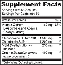 Load image into Gallery viewer, NATURELO Glucosamine Chondroitin MSM with Boswellia, Organic Vitamin C - Best Supplement for Joint Comfort, Mobility, and Strength - 120 Capsules