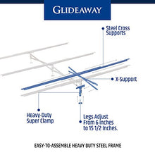 Load image into Gallery viewer, Glideaway X-Support Bed Frame Support System, GS-3 XS Model - 3 Cross Rails and 3 Legs - Strong Center Support Base for Full, Queen and King Mattress, Box Springs, and Bed Foundations
