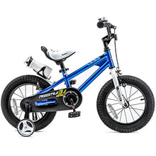 Load image into Gallery viewer, RoyalBaby Kids Bike Boys Girls Freestyle BMX Bicycle with Training Wheels Gifts for Children Bikes 14 Inch Blue