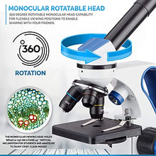 Load image into Gallery viewer, AmScope M162C-2L-PB10-WM-SP14-50P100S 40X-1000X Beginners Microscope Kit for Kids & Students w/Complete Science Accessory Kit + World of The Microscope Book