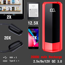 Load image into Gallery viewer, Audew Upgraded Car Jump Starters, Jump Box 2000A Peak 20000mAh Battery Charger Automotive(up to All Gas and 8.5L Diesel), 12V Battery Booster with 3 Modes LED Flashlight and Dual QC USB Ports