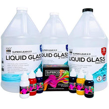 Load image into Gallery viewer, Deep Pour Epoxy Resin Kit Crystal Clear Liquid Glass, Super Colors Pigment KIT 2-4 inch 3 GL Resin Kit - Self Leveling, Clear Resin Epoxy, Epoxy Resin Table DIY, Deep Resin Molds, River Table, 2:1