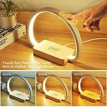 Load image into Gallery viewer, Bedside Table Lamp with USB Port, Table Light with Wireless Charger, Night Light with Touch Control 3 Color Modes&Stepless Dimming for Reading, Bedside, Bedroom, Living Room, Nightstands, Office Use