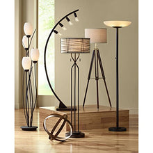 Load image into Gallery viewer, Meridian Light Blaster Modern Torchiere Floor Lamp Oiled Rubbed Bronze Frosted Glass Shade CFL Bulbs for Living Room Bedroom Uplight - Possini Euro Design