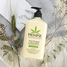 Load image into Gallery viewer, Hempz Sweet Pineapple & Honey Melon Moisturizing Skin Lotion, Natural Hemp Seed Herbal Body Moisturizer with Jojoba, Natural Extracts, Vitamin A and E, 17 oz, 2 Pack Bundle