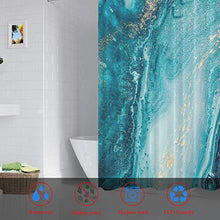 Load image into Gallery viewer, Batmerry Abstract Art Marble Agate Decorative Shower Curtain, Abstract Painting in Blue Green Design Cute Long Wide with Rust Proof Grommets for Bathroom Waterproof Washable
