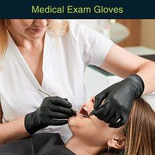 Load image into Gallery viewer, Black Vinyl Disposable Gloves Small 50 Pack - Latex Free, Powder Free Medical Exam Gloves - Surgical, Home, Cleaning, and Food Gloves - 3 Mil Thickness