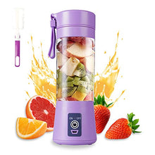 Load image into Gallery viewer, Portable Blender Cup,Electric USB Juicer Blender,Mini Blender Portable Blender For Shakes and Smoothies, juice,380ml, Six Blades Great for Mixing,light purple