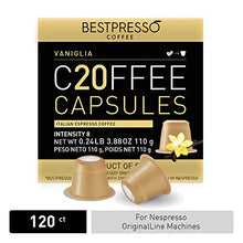 Load image into Gallery viewer, Bestpresso Coffee for Nespresso Original Machine 120 pods Certified Genuine Espresso Flavored Pack Vanilla Pods Compatible with Nespresso Original 60 Days Satisfaction Guarantee