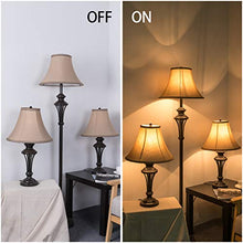 Load image into Gallery viewer, Smeike 3 Pack Lamp Set (2 Table Lamps, 1 Floor Lamp), 3-Piece Vintage Style Table and Floor Lamp Set in Bronze Finish with Brown Fabric Lamp Shades, 26" and 61"(H), Solid Iron