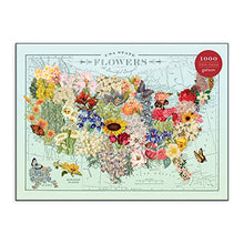 Load image into Gallery viewer, Galison Wendy Gold USA State Flowers Puzzle, 1,000 Pieces, 20” x 27” – Jigsaw Puzzle Featuring a Colorful Illustration by Wendy Gold – Thick Sturdy Pieces, Challenging Family Activity, Great Gift Idea, Multicolor, 1000