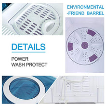 Load image into Gallery viewer, KUPPET Compact Twin Tub Portable Mini Washing Machine 26lbs Capacity, Washer(18lbs)&Spiner(8lbs)/Built-in Drain Pump/Semi-Automatic (White&Blue)