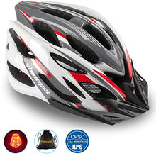 Load image into Gallery viewer, Shinmax Bike Helmet, CPSC/CE Certified Adjustable Light Bicycle Helmet Men&Women Road and Mountain Bicycle Helmet with Visor&Rear Light Met Specialized Cycling Helmet for Adult