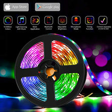 Load image into Gallery viewer, 39.42ft LED Strip Lights, QZYL Lights Strip Music Sync, App Control with Remote, 5050 RGB LED Light Strip Color Changing 24-Key Remote, Sensitive Built-in Mic, LED Lights Rope Lights for Home TV Party