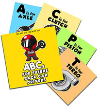 Load image into Gallery viewer, ABC's For Future Race Car Drivers Alphabet Book (Baby Book, Children's Book, Toddler Book)