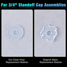Load image into Gallery viewer, 3/4 Inch Clear Vinyl Replacement Washer Flat Washer Gasket 1/16 Inch (2 mm) Thickness Washer Spacer for Glass Shower Door Handles/Towel Bars, 3/4 Inch Standoff Cap Assemblies (10)
