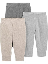 Load image into Gallery viewer, Simple Joys by Carter's Baby 3-Pack Thermal Pants, Neutral Heathers/Sand/Grey, Newborn