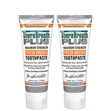 Load image into Gallery viewer, TheraBreath Plus Fresh Breath Maximum Strength 24-Hour Toothpaste with Zinc, Xylitol and Aloe, 4 Ounce (Pack of 2)