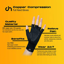 Load image into Gallery viewer, COPPER HEAL Arthritis Compression Gloves - Copper Glove for Rheumatoid Arthritis, Carpal Tunnel, RSI , Osteoarthritis & Tendonitis - HALF Finger