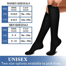 Load image into Gallery viewer, CHARMKING Compression Socks for Women & Men Circulation (3 Pairs) 15-20 mmHg is Best Athletic for Running, Flight Travel, Crossfit, Cycling, Pregnant - Boost Performance, Durability (S/M, Black)