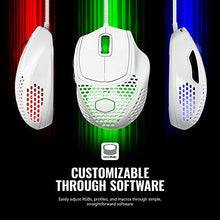 Load image into Gallery viewer, Cooler Master MM720 White Glossy Lightweight Gaming Mouse with Ultraweave Cable, 16000 DPI Optical Sensor, RGB and Unique Claw Grip Shape