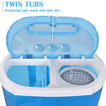 Load image into Gallery viewer, ZENY Portable Compact Washing Machine Mini Twin Tub Washer Spin Spinner 9.9lbs Capacity, Lightweight Small Laundry Washer for Apartment RV