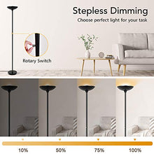 Load image into Gallery viewer, Floor Lamp - Torchiere Floor Lamp, 24W Dimmable Floor Lamp, 2160 Lumens, 3000K Warm White, Energy-saving, Metal Material, LED Floor lamp for Living Room, Standing Lamps for Bedrooms, Reading & Office