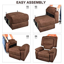 Load image into Gallery viewer, RELAXIXI Power Recliner Chair with Massage, Heat and USB Charge Port - Electric Recliner for Elderly - Soft Fabric Sofa for Home, Living Room
