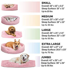 Load image into Gallery viewer, Furhaven Pet Bed for Dogs and Cats - Ultra Plush Curly Fur Oval Cuddler Dog Bed with Removable Washable Cover and Pillow Cushion, Pink, Small
