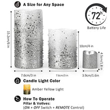 Load image into Gallery viewer, FURORA LIGHTING LED Flameless Candles with Remote – Battery-Operated Flameless Candles Bulk Set of 8 Fake Candles – Small Flameless Candles & Christmas Centerpieces for Tables, Silver Glittery