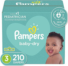 Load image into Gallery viewer, Diapers Size 3, 210 Count - Pampers Baby Dry Disposable Baby Diapers, ONE MONTH SUPPLY