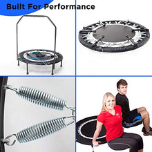 Load image into Gallery viewer, MaXimus PRO Folding Rebounder USA | Voted #1 Indoor Exercise Mini Trampoline For Adults With Bar | Best Home Gym for Fitness & Lose Weight| FREE Storage Bag, Resistance Bands, ONLINE & DVD Workouts | Already Assembled