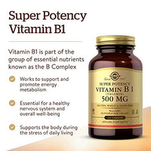 Load image into Gallery viewer, Solgar Vitamin B1 (Thiamin) 500 mg, 100 Tablets - Energy Metabolism, Healthy Nervous System, Overall Well-Being - Super Potency - Non-GMO, Vegan, Gluten Free, Dairy Free - 100 Servings