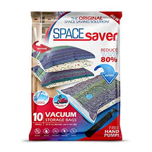 Load image into Gallery viewer, Spacesaver Premium Vacuum Storage Bags. 80% More Storage! Hand-Pump for Travel! Double-Zip Seal and Triple Seal Turbo-Valve for Max Space Saving! (Small 10 Pack)