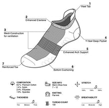 Load image into Gallery viewer, u&i Men's Performance Cushion Cotton Low Cut Ankle Athletic Socks with Tab, Gray (6-Pack)
