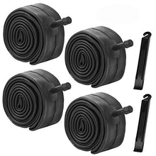 Load image into Gallery viewer, Rainmae 4 Pack 20 Inch Bike Inner Tubes, 20x1.75/1.90/1.95/2.10/2.125 Bicycle Inner Tube Tyres Replacement for 32mm Schrader Valve MTB Bike, Durable Butyl Rubber Bike Tires(Include 2 Tire Levers)
