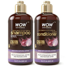 Load image into Gallery viewer, WOW Red Onion Black Seed Oil Shampoo & Conditioner Kit Increase Gloss, Hydration, Shine - Reduce Itchy Scalp, Dandruff & Frizz - No Parabens or Sulfates - All Hair Types (2 x 16.9 Fl Oz / 500mL)