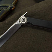Load image into Gallery viewer, KAI Personal Steak / Gentleman's Knife, Manual Folding Japanese Pocketknife with Leather Sheath, 3.25 Inch Blade, Silver, Black Handle, KAS5702
