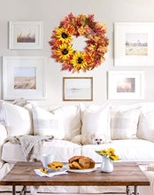 Load image into Gallery viewer, Tiny Land 24 Inches-Fall-Wreath for Front-Door-Decor Gift Box Included - Handcrafted Rattan Base - for Autumn & Thanksgiving Day