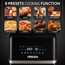 Load image into Gallery viewer, PINSOON 10-Quart Air Fryer (Rotisserie Shaft & Layer Racks & Nonstick Basket), Electric Hot Air Fryer Oven Oilless Cooker, Full Circle Heated Cyclonic System, 12 Accessories, 8 Cooking Presets, LED Digital Touchscreen (50 Recipes)