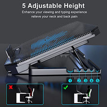 Load image into Gallery viewer, LIENS Laptop Cooling Pad with Adjustable Height Two 5.1 Inches Fan 2 USB Ports Suitable for 12"-15.6" Laptops(Black)